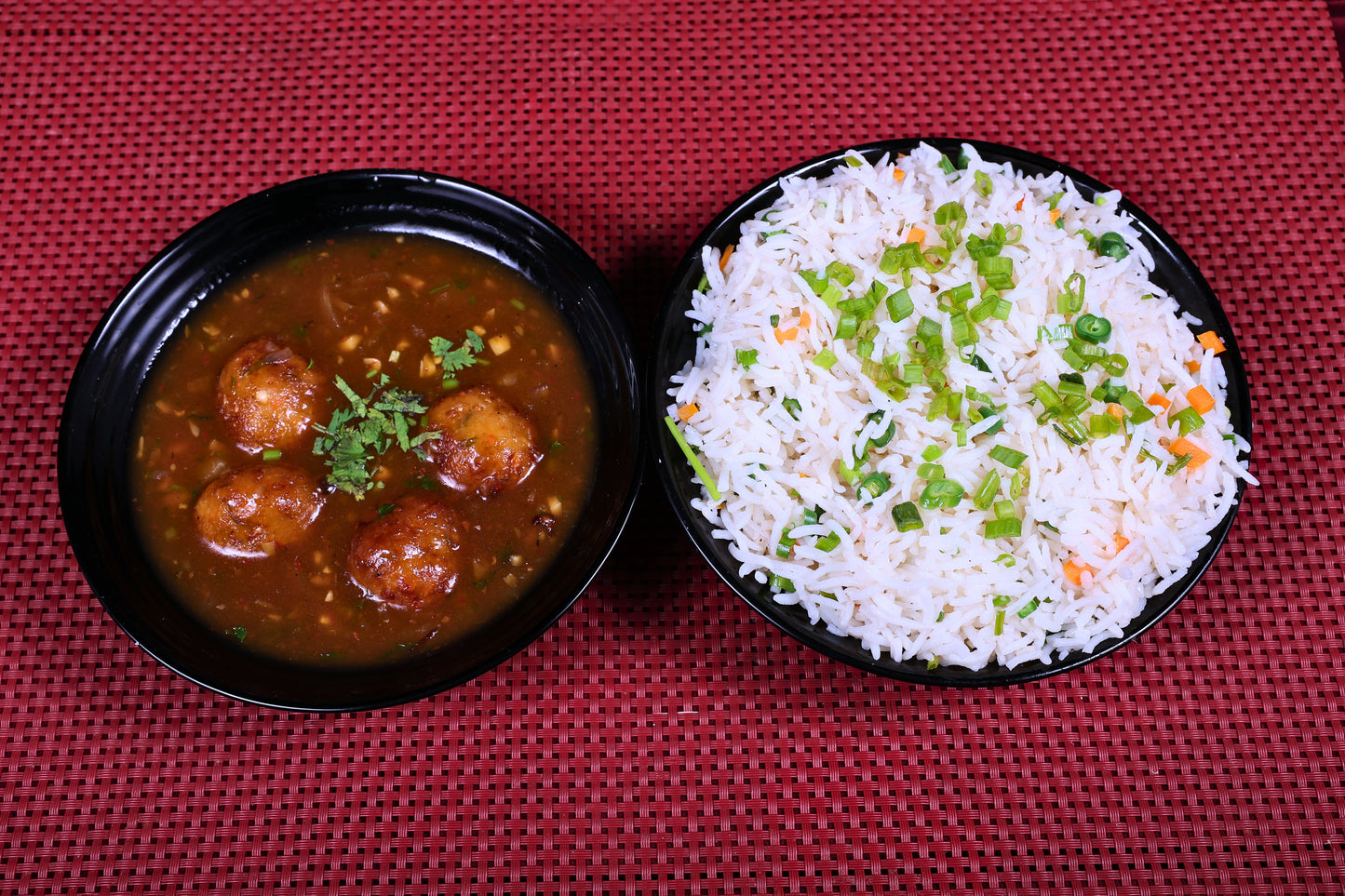 [Veg Combo] - Vegetable balls in Manchurian sauce with fried rice