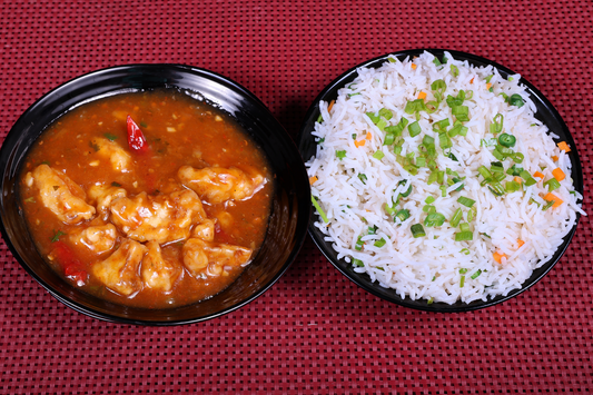 [Veg Combo] - Szechuan cauliflower served with fried rice