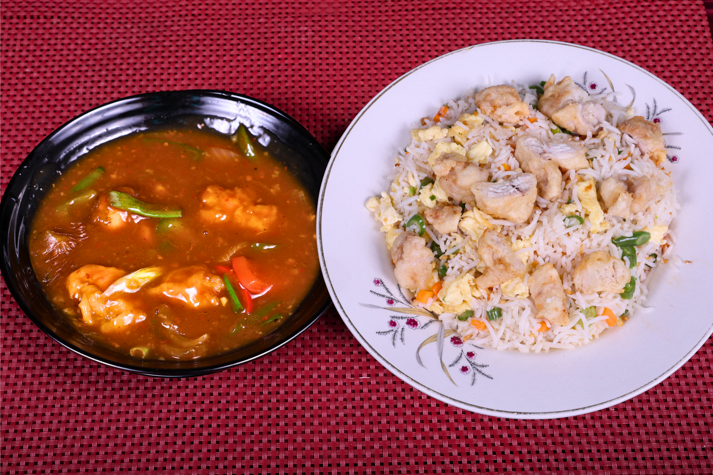 [Non-Veg Combo] - Bell pepper chicken served with chicken fried rice